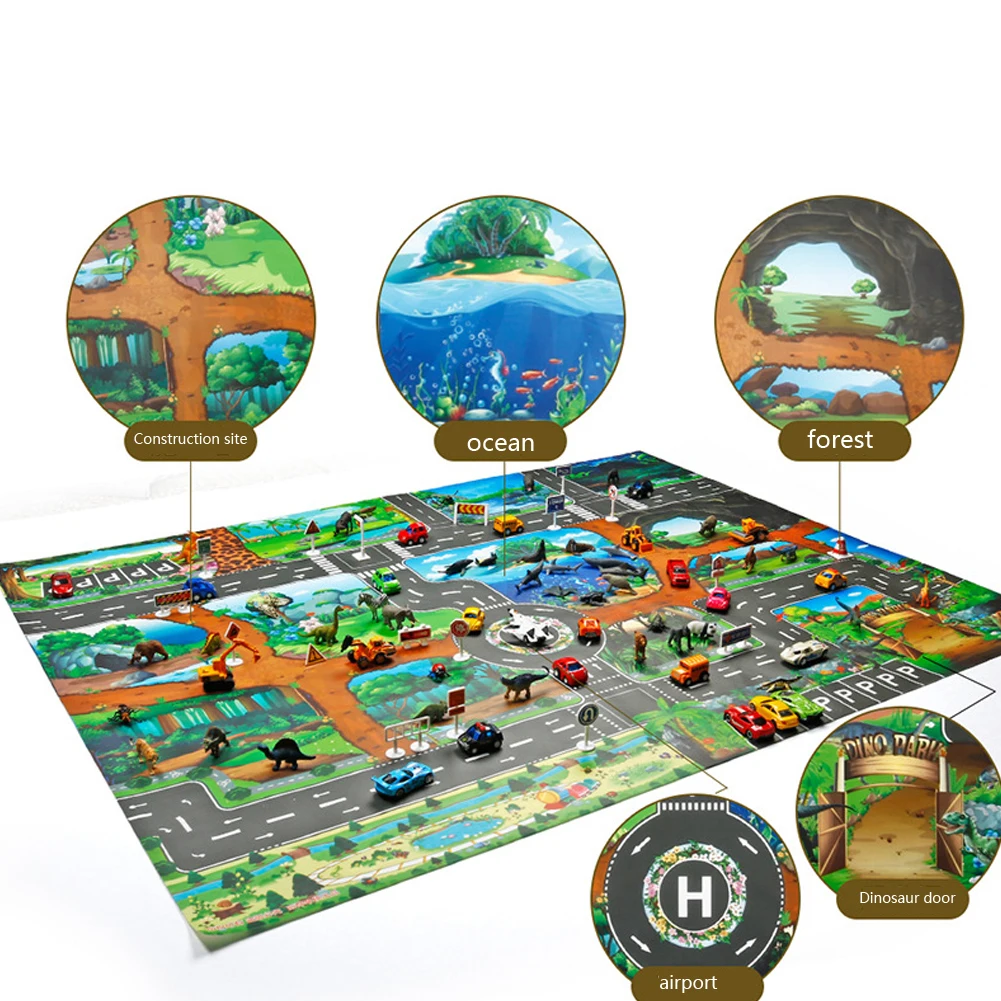 Кофта с рисунком машины город сцена дорожного движения карта игровой коврик