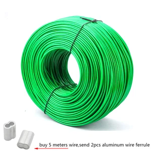 5 метров 2 мм3 мм стальная проволока, зеленый ПВХ покрытый гибкий стальной шнур, веревка, кабель для бельевой линии, теплицы, стойка для винограда, сарай