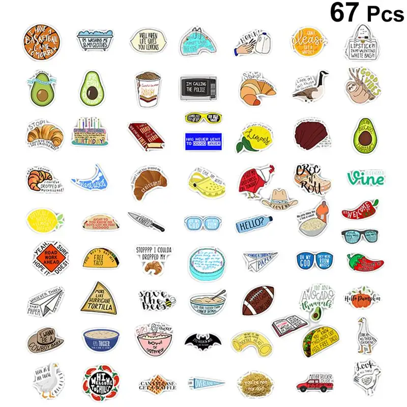 67 шт креативные наклейки для компьютера на холодильник гитара мультфильм сделай