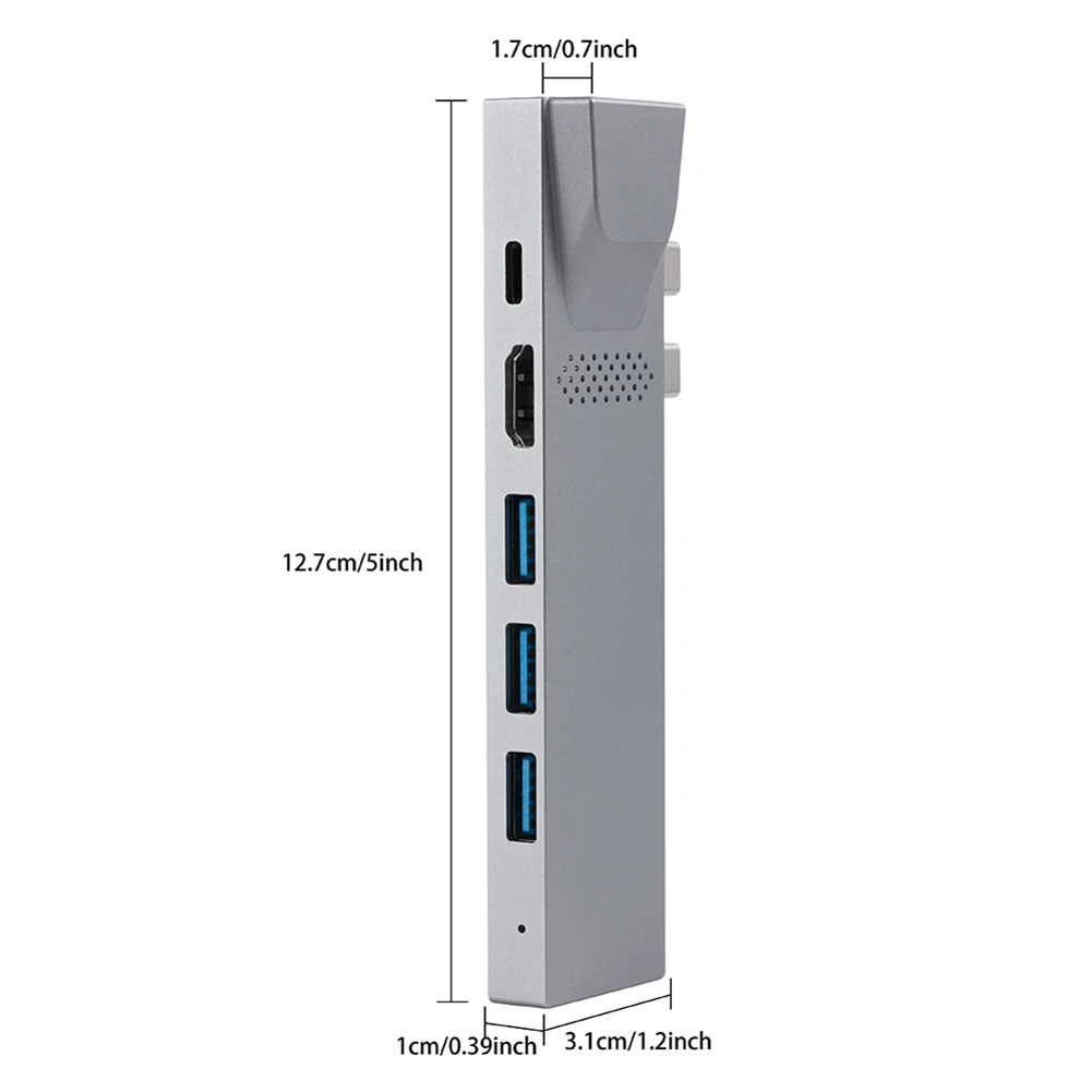 

5Gbps USB-C Hub Micro-SD TF Reader HDMI USB 3.0 Adapter for MacBook Thunder-bolt Type-C Hub 5K or 2K*4K 60Hz 40Gbps