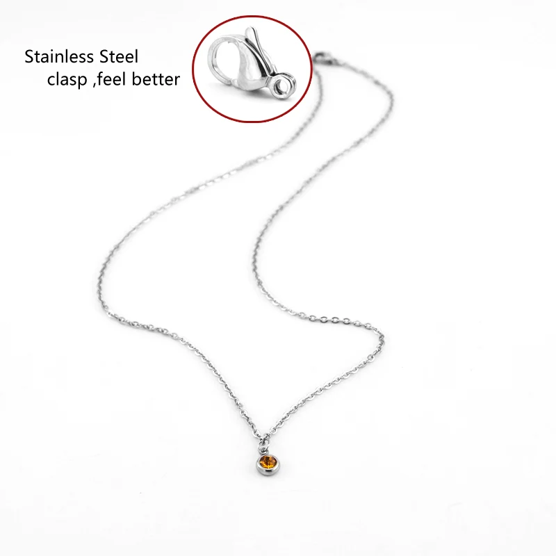 Ожерелье с камнем зодиака по месяцу рождения Женский чокер из нержавеющей стали