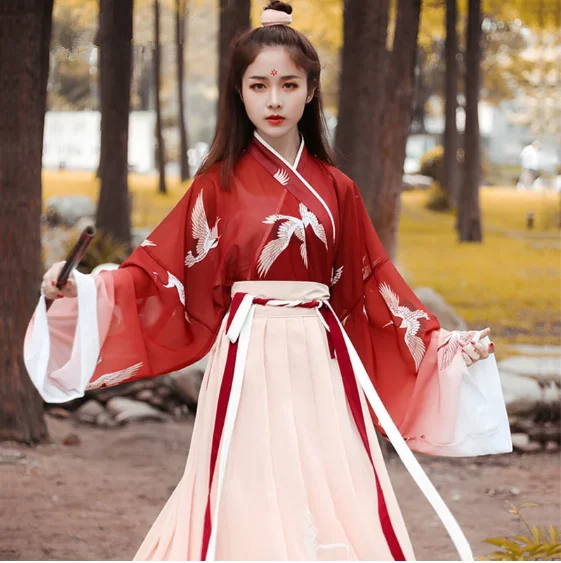 

Women Traditional Folk Dance Costume Lady Ancient Hanfu Clothing Oriental Lady Swordsman Cosplay Wear Tang Dynasty Princess Suit