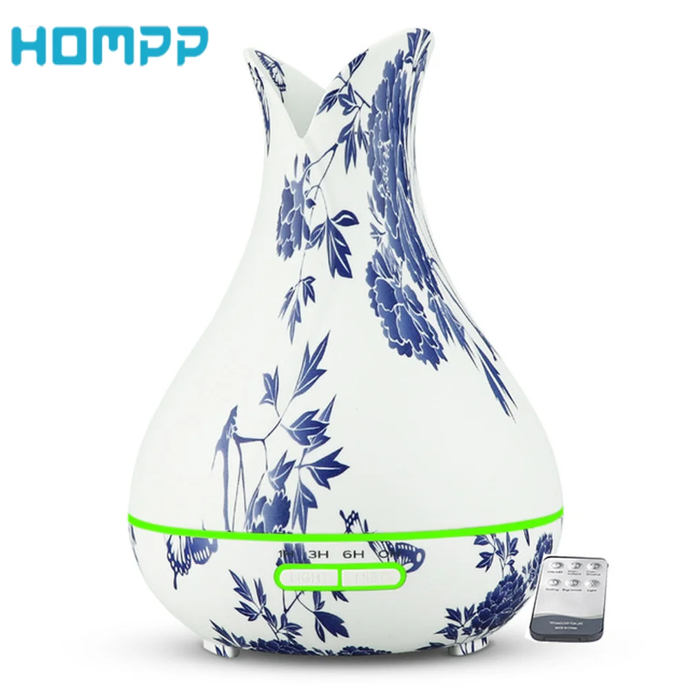 Увлажнитель воздуха ультразвуковой с сине-белым аромадиффузором и светодиодный