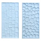 2 шт.компл. Инструменты для выпечки кирпичной стены из коры дерева пищевые силиконовые текстурные кухонные аксессуары для украшения тортов помадная форма