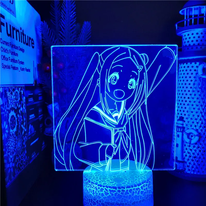 Светодиодная лампа hanayaaa Hana 3D ночной Светильник в стиле аниме для детей манга