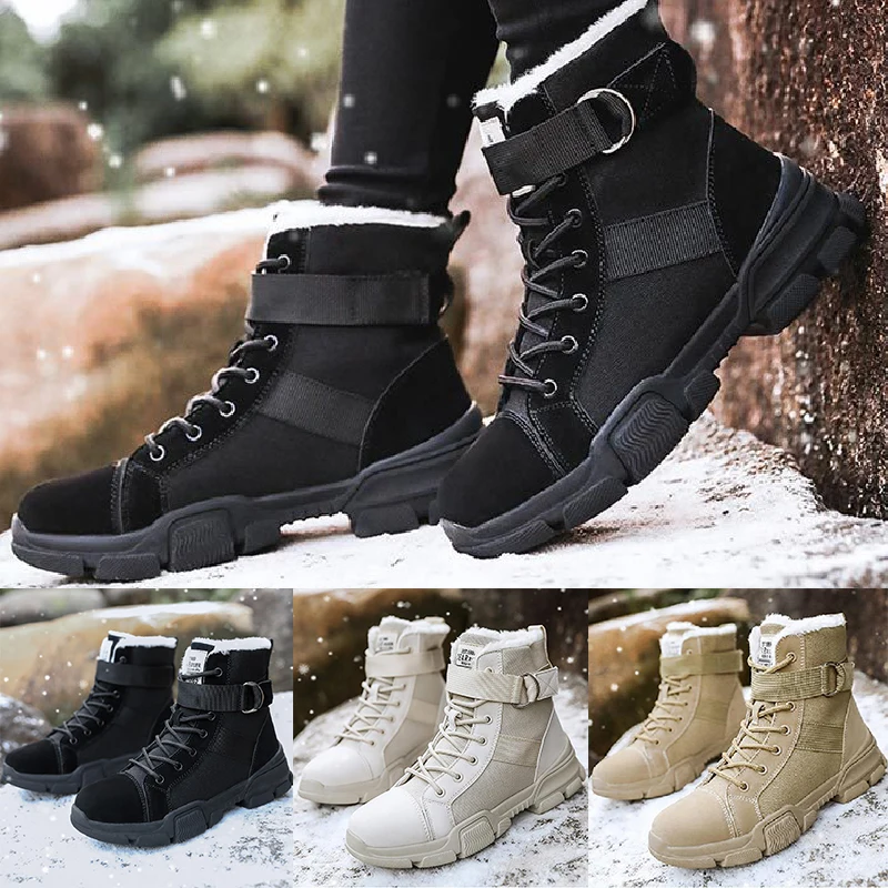 Winter Warm Women Suede Ankle Boots Work Safety Trekking Sneakers Shoes Martin Round Toe Snow High Quality | Обувь