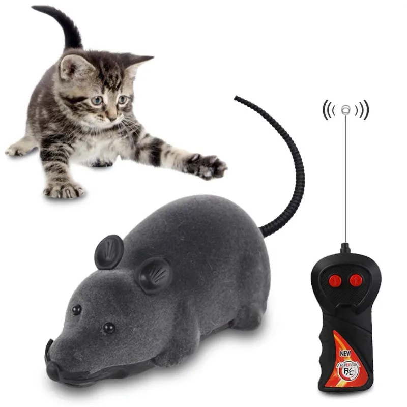 

Toys for Cats Creative Funny Mouse Remote Control Wireless Electronic Interactive Flocking Emulation Toy Plush Mechanical Pet.