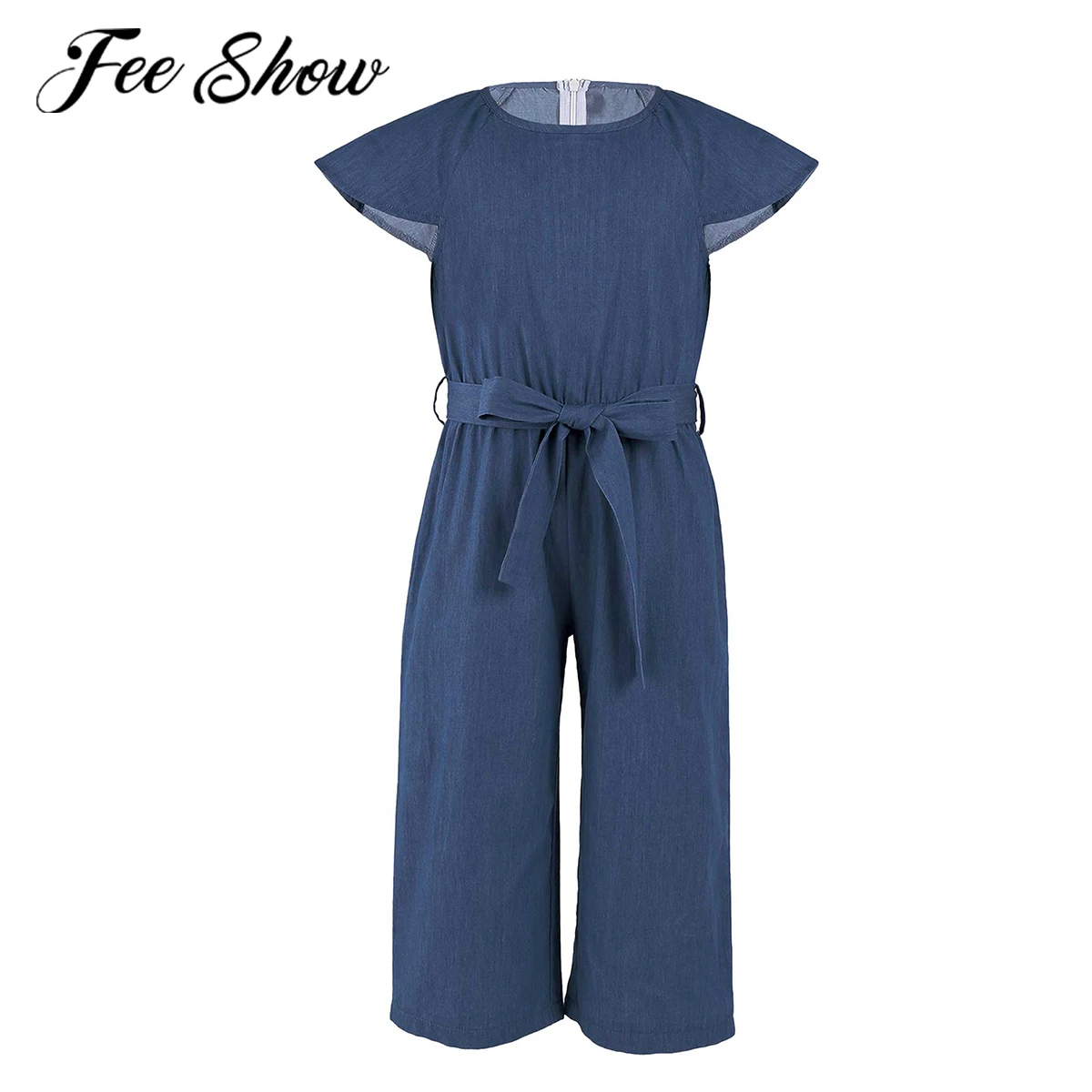 

Джинсовый комбинезон для девочек 4-16 лет, с длинными рукавами