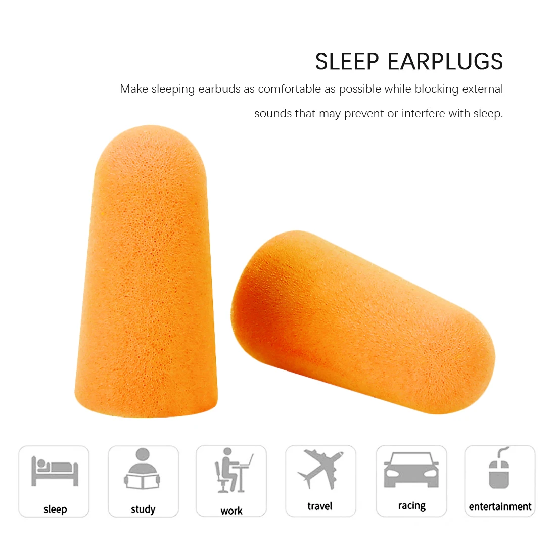 

1Pair Soundproof Earplugs Foam Soft Ear Plugs Noise Sleep Plugs Reduction Noise Earplugs Swimming Protective Earmuffs