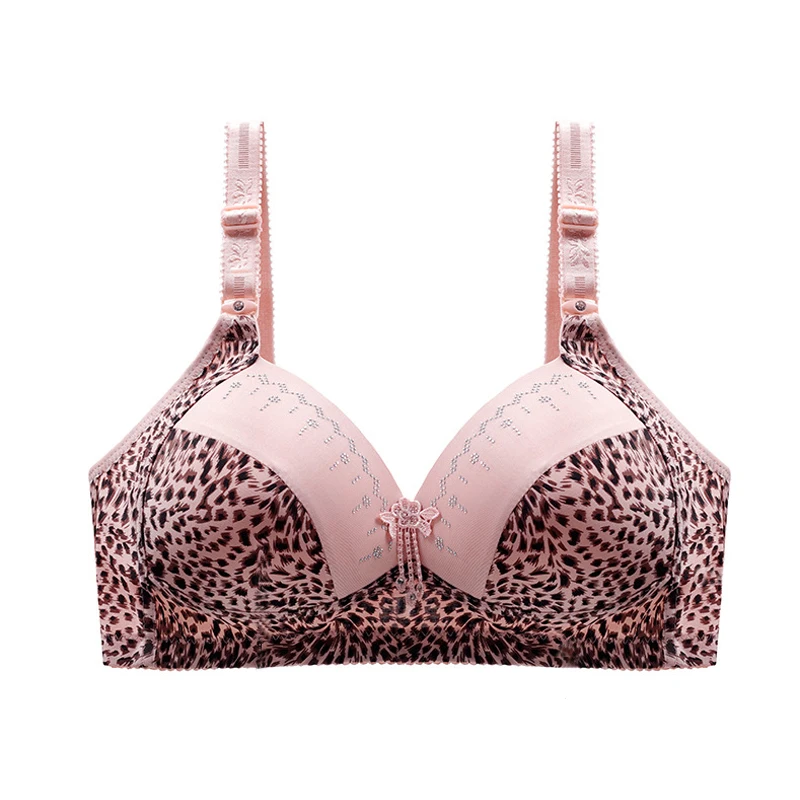 Пикантные размера плюс пуш ап бюстгальтер с леопардовым принтом косточек