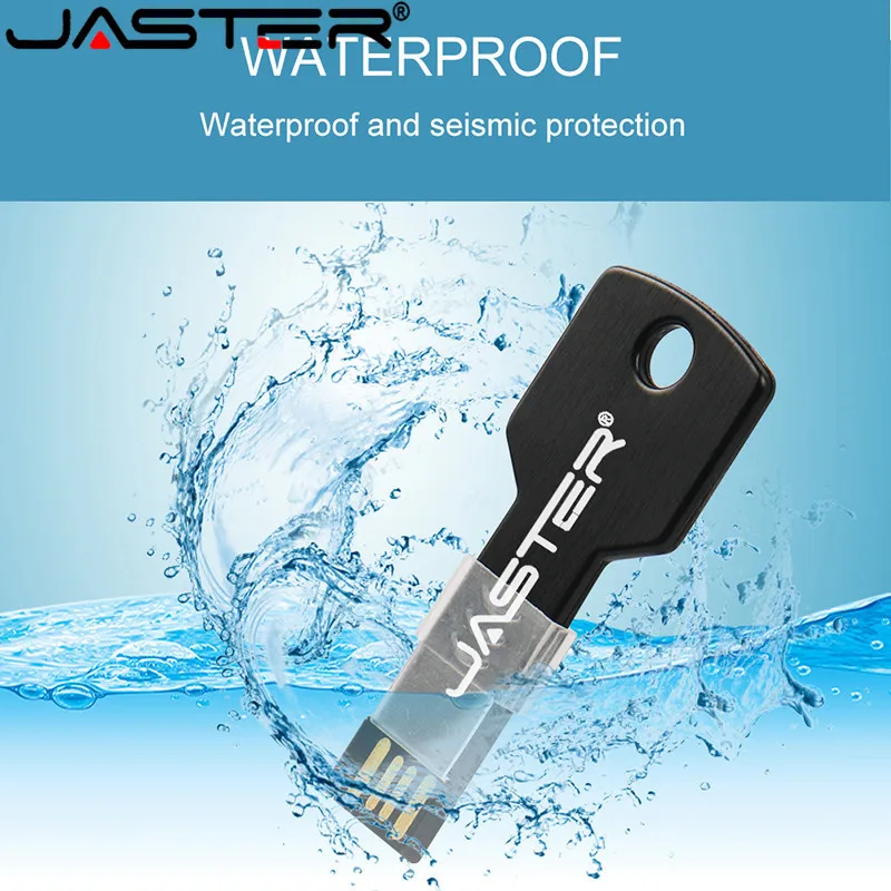 JASTER Cle USB 2 0 Stick логотип флэш накопитель металлический в форме ключа флешки 4 ГБ 16 32