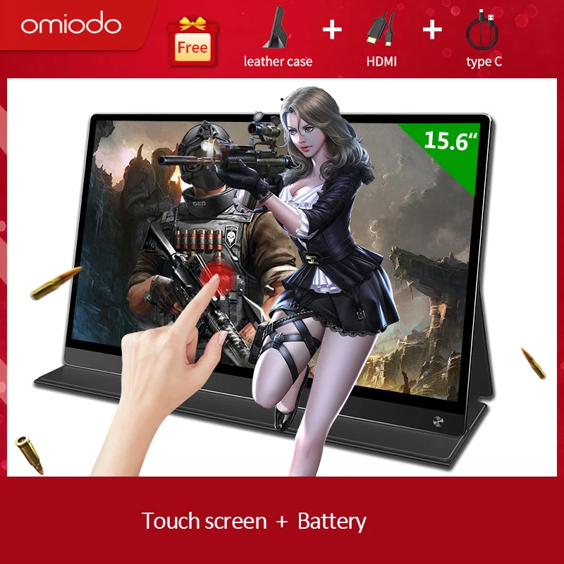 

15.6 Portable Gaming Monitor 1080p FHD Monitor For Type-C USB HDMI-compatible and Expand Switch Mobile PC Laptop PS4 XBOX