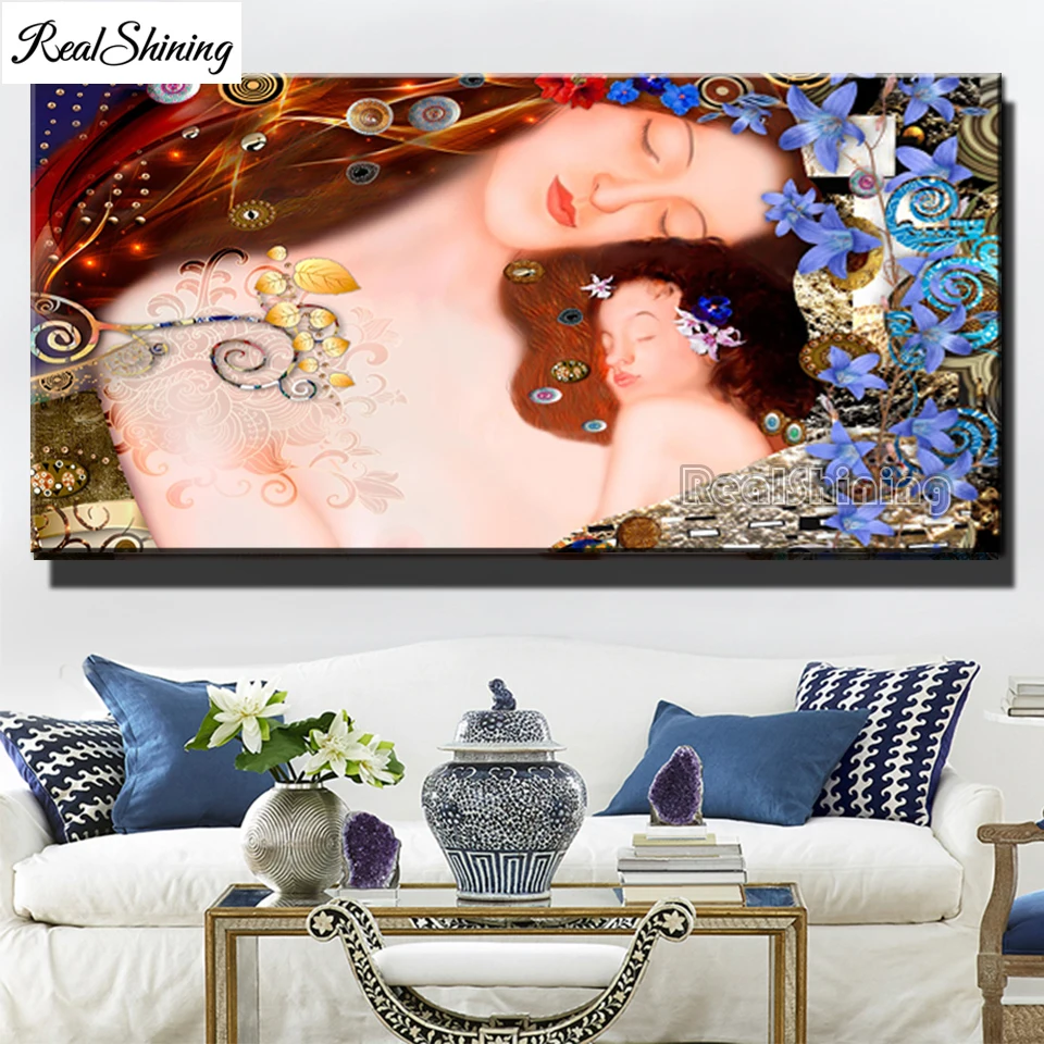 5D Diy алмазная живопись Густава Климта мать любовь Кристалл Алмазная мозаика