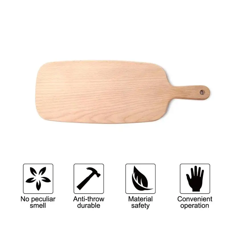 

Wooden Cutting Board Fruit Vegetable Bread Paddle Shaped Chopping Board with Handle, Kitchen Tool Accessories