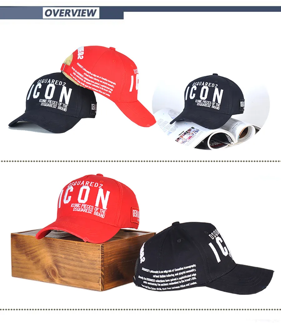 

Men's Embroidered Baseball Cap Embroidered Baseball Cap Cotton DSQUARED2 Hip hop Style Unisex