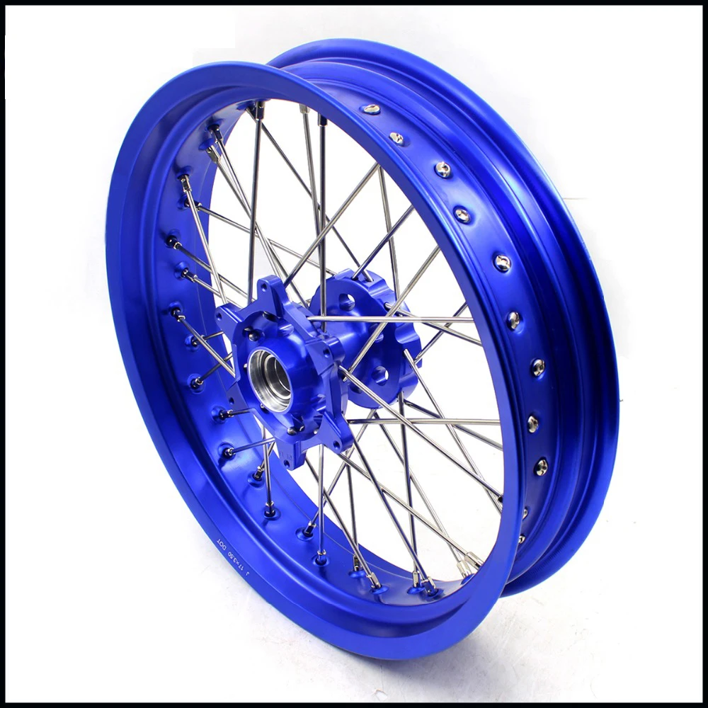 3 5/5 0 17 дюймов. Набор колёс для супермото HUSQVARNA FE FC TE TC 125 250 350 450 2014 2019 Supermotard с синим