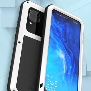 love mei powerful case for huawei p40 lite waterproof shockproof metal aluminum case cover for huawei p40 lite tempered glass free global shipping
