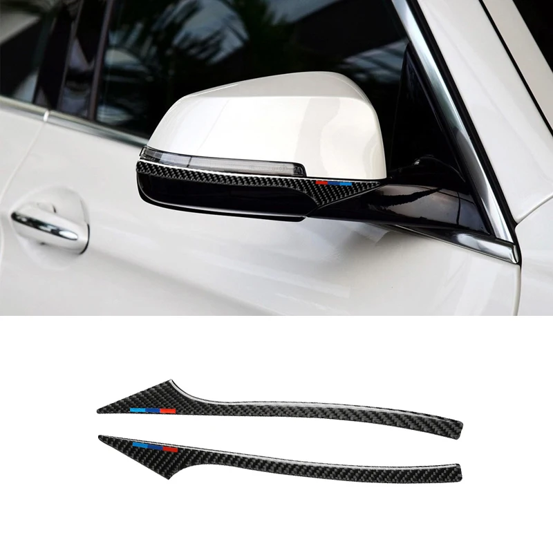 

2PCS Carbon Fiber Car Collision Bumper Sticker Rearview Mirror Anti-Rub Strips Protector For BMW E60 F10 F07 F01 Car Accessories