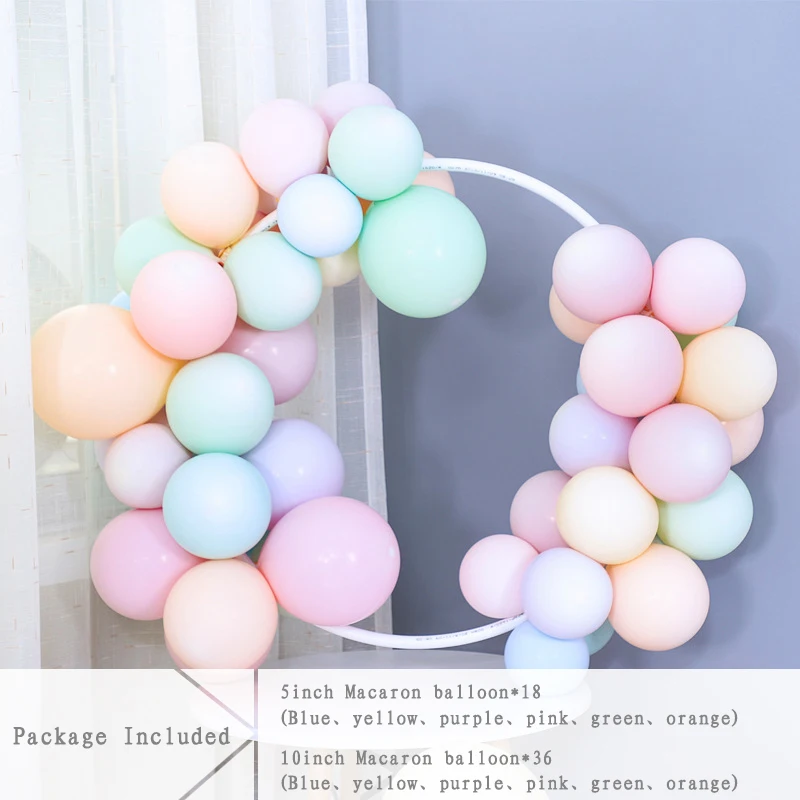Set 10 DIY белый синий розовый шар кольцо комплект цепь венок круглый воздушный шар обруч с воздушные шары с листьями гирлянда детский душ вечерние свадебные украшения - Цвет: Set 10