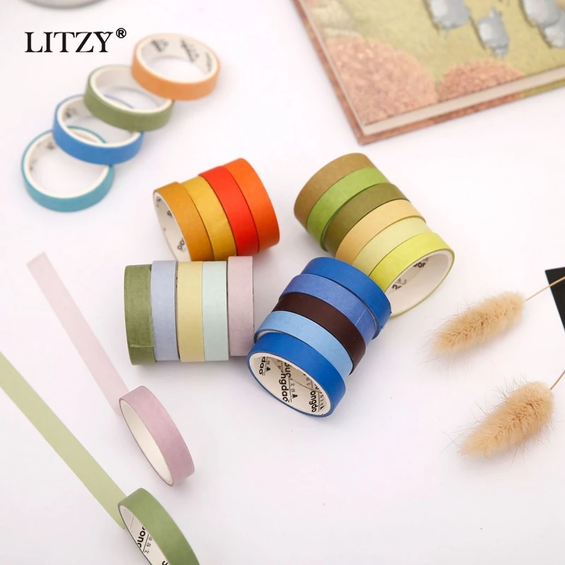 6 шт./лот на солнечных батареях чистый цвет журнал васи лента Набор сделай сам