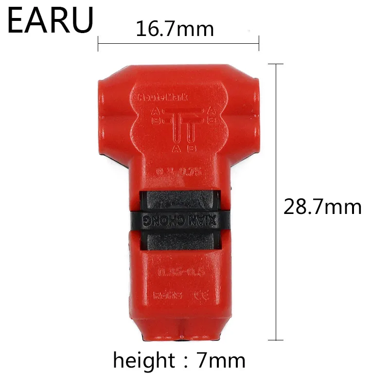Универсальный Компактный Т-образный клеммный блок для проводов с рычагом AWG 18-24 5