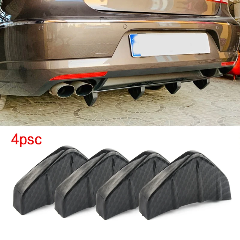 

4pcs PVC Car Rear Bumper Diffuser Scratch Protector Cover Molding Trim Decals Auto Accessories universal-Styling