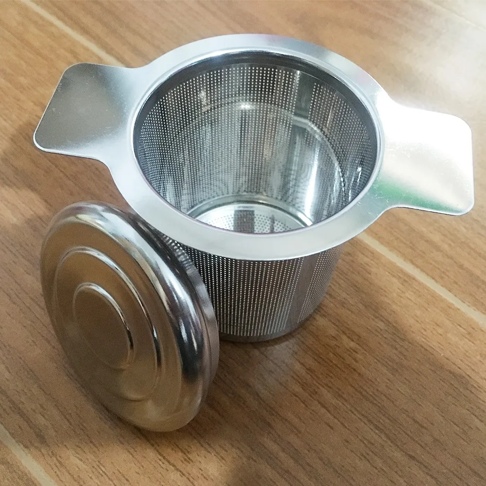 

1pcs Mesh Tea Infuser Reusable Tea Strainer Double Ear Stainless Steel Teapot Loose Tea Leaf Spice Filter Items For Household