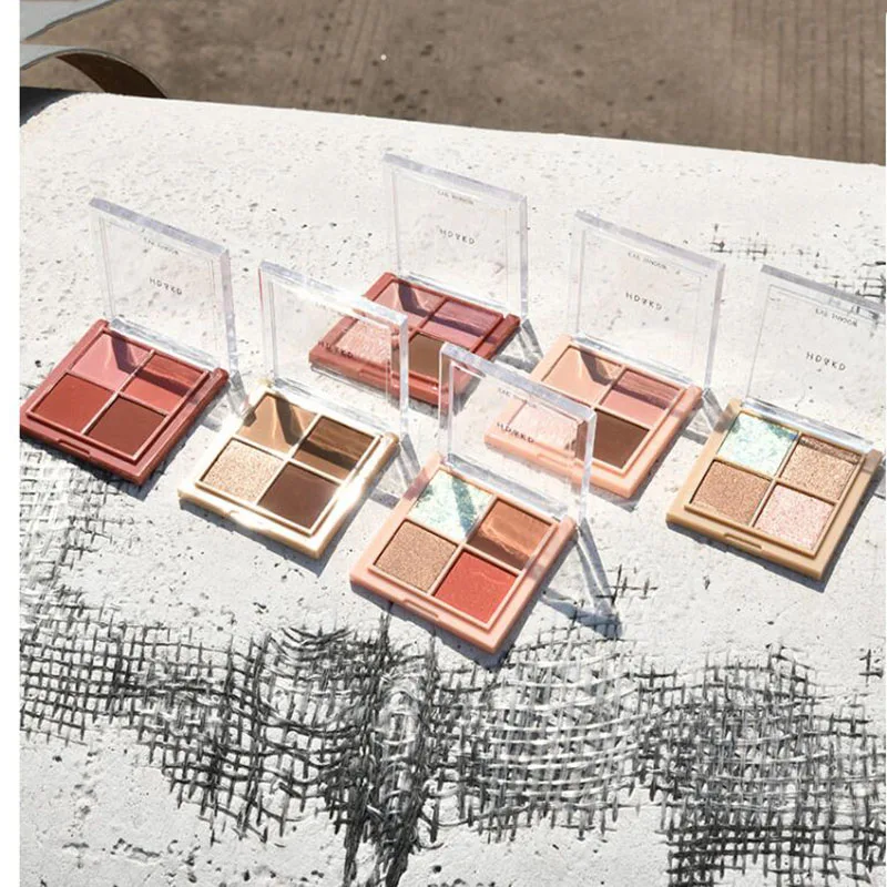 1 шт мини Четыре Цвета Палитра теней для век земляной цвет блесток тени макияж| |