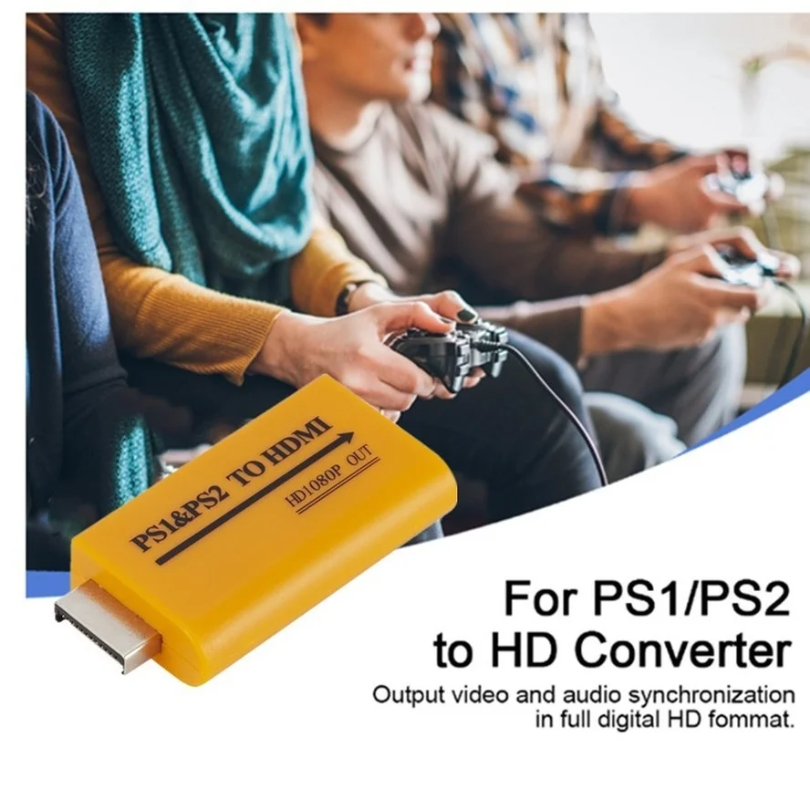 For PS2/PS1 to HDMI-compatible Adapter Converter Up to1080p Output Monitor Projector Convert Audio/video Game Plug and Play |