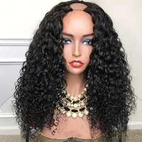 180 density curly human hair u part wig brazilian remy u part human hair wigs for black women deep loose curly u opening wigs
