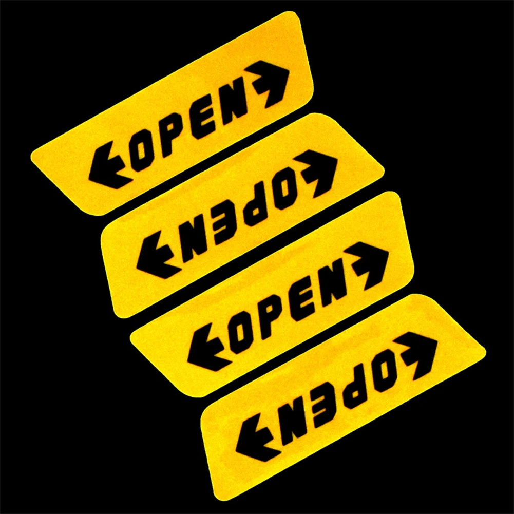 4Pcs/Set Car Door Open Sticker Reflective Tape Safety Warning Sign Auto Decal Notice Accessories Exterior Stickers DIY | Автомобили и