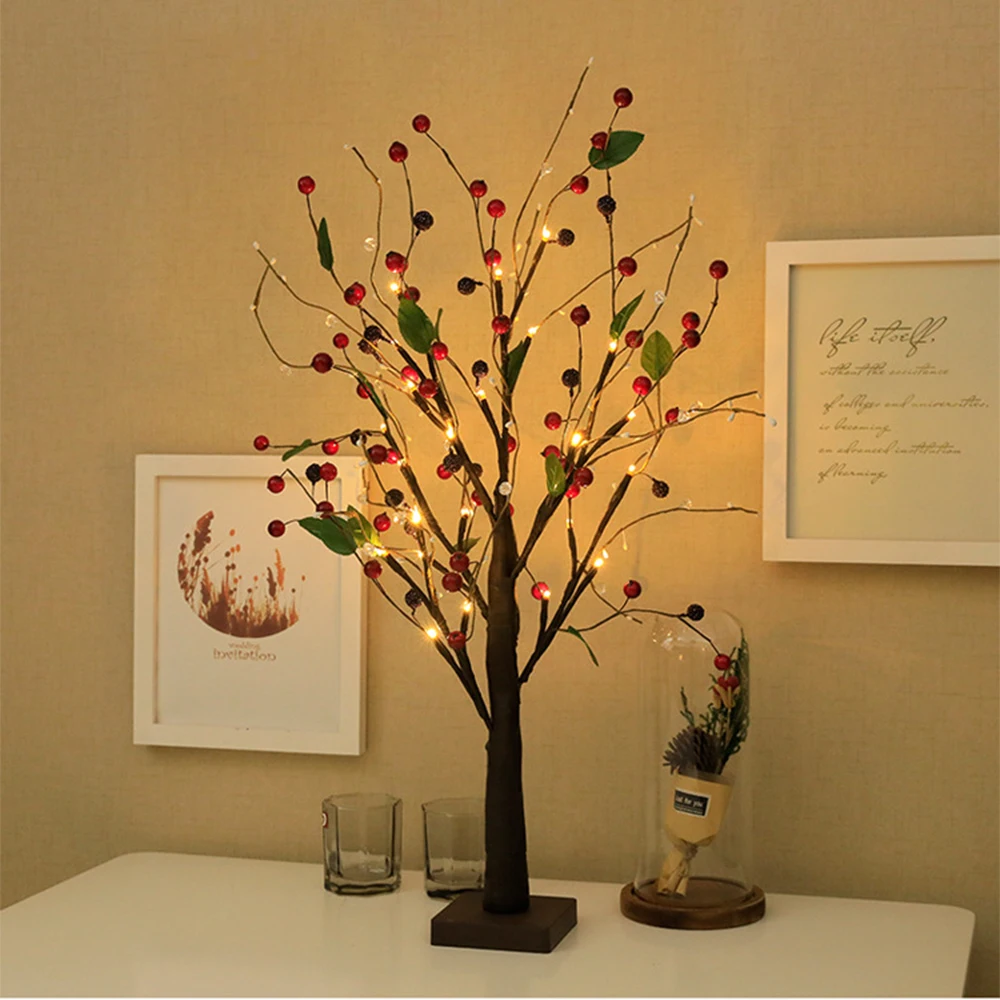 

Battery-powered LED Fruit Glowing Light Christmas Tree Decorations 2022 For Home Wedding Fairy Navidad Outdoor Ornaments Gift