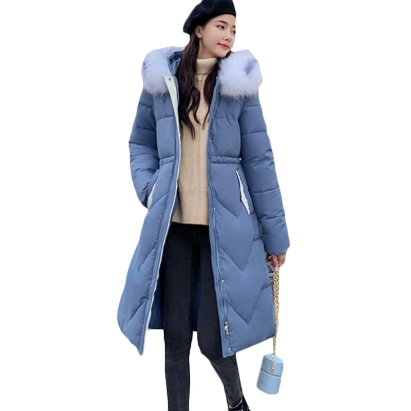Autumn Winter New Warm Down cotton Jacket Women Hooded Fur collar Cotton Jackets Women's Korean Casual Plus size Parkas F921