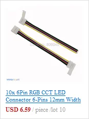 10x 6Pin RGB светодиодный разъем 6-Пен 12 мм Ширина пайки адаптер 1 зажим или 2 клип легко разъем для RGB+ CCT 5 в 1 Светодиодные ленты