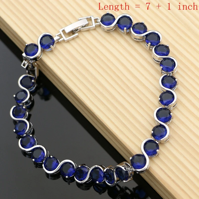 Женский комплект из колье серёг и браслета серебра 925 пробы |