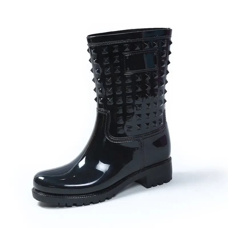 

Waterproof rain boots female PVC mid boots women fashion rain shoes 2020 hot style girls rain boats