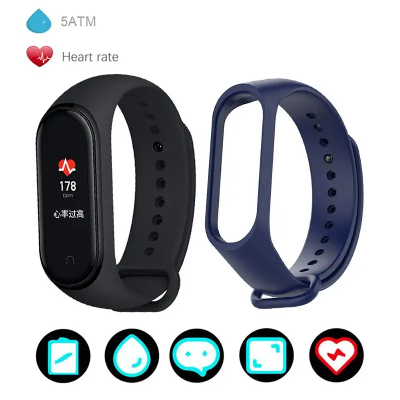 CN версия Xiaomi mi смарт-браслет 4 3 цвета AMOLED экран mi Band 4 фитнес-трекер Bluetooth спортивный водонепроницаемый браслет