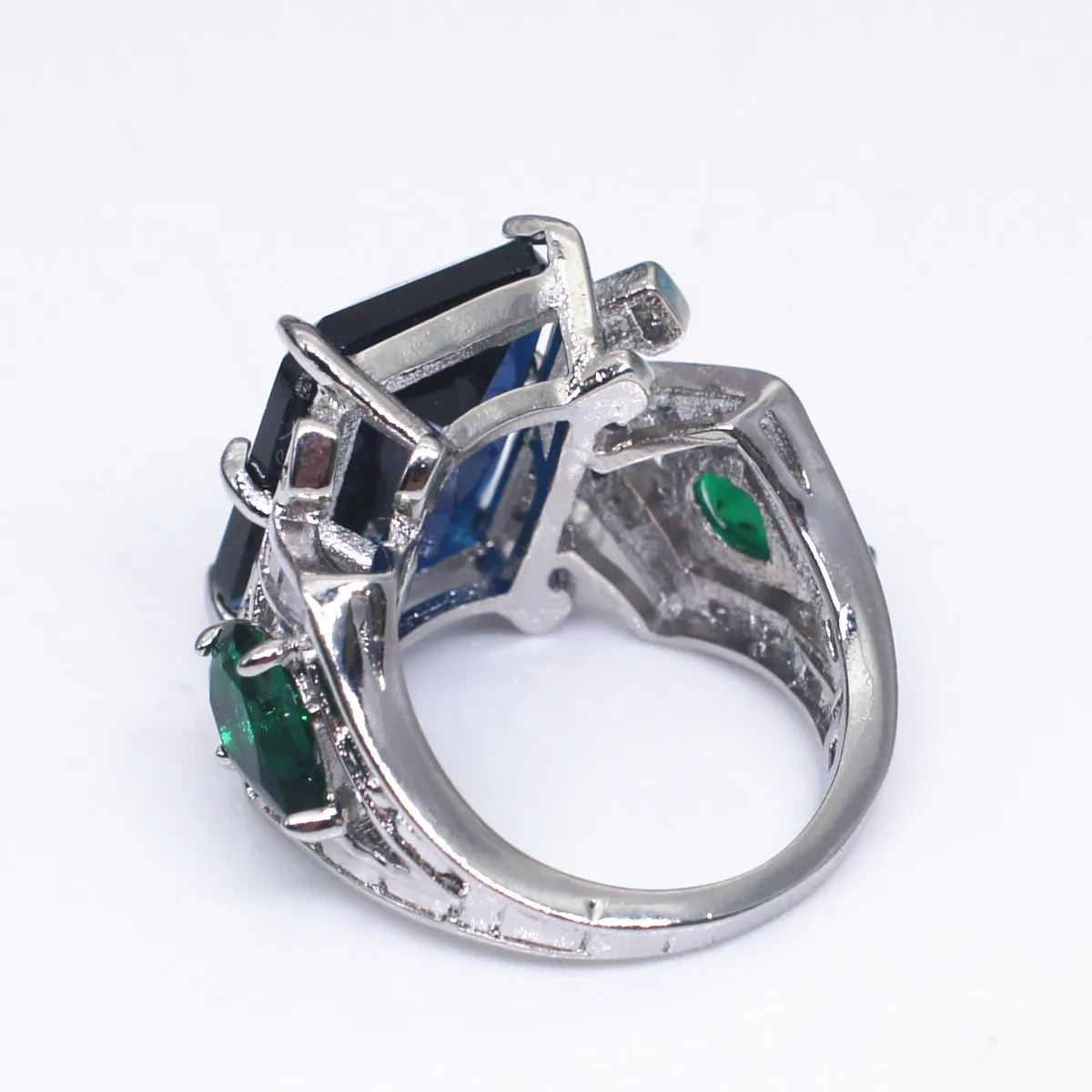 Серебро 925 пробы кольцо с сапфиром голубое яйцо чистый топаз не украшения