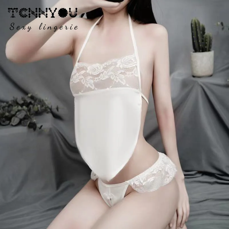 

Sexy Lingerie Apron Open Breifs European and American Tight Women's Simple Sexy Lace Underwear