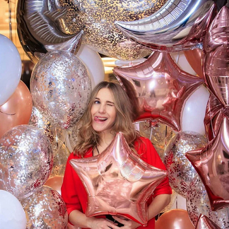 Наборы Шаров из розового золота с буквенным принтом праздничные вечерние