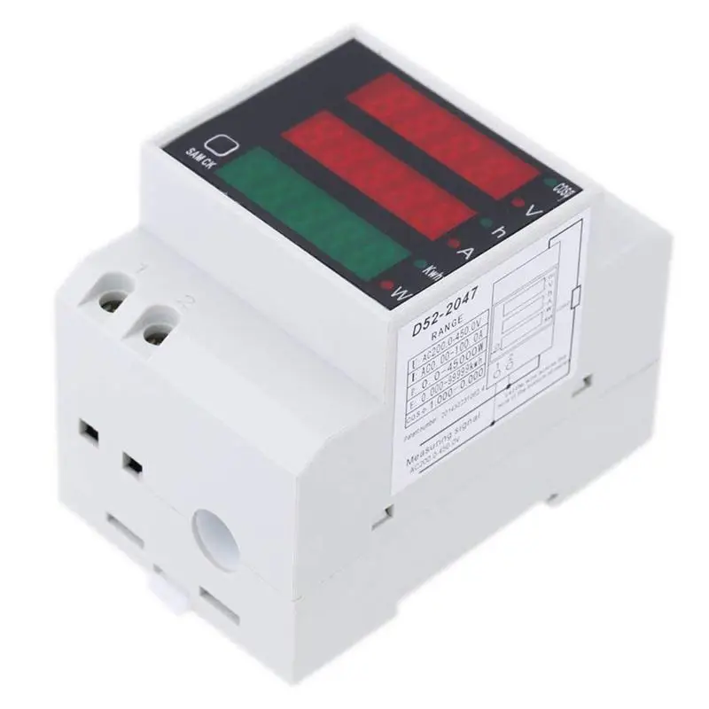 SHGO HOT-AC 200-450V power meter DIN rail type digital display ammeter voltmeter | Инструменты
