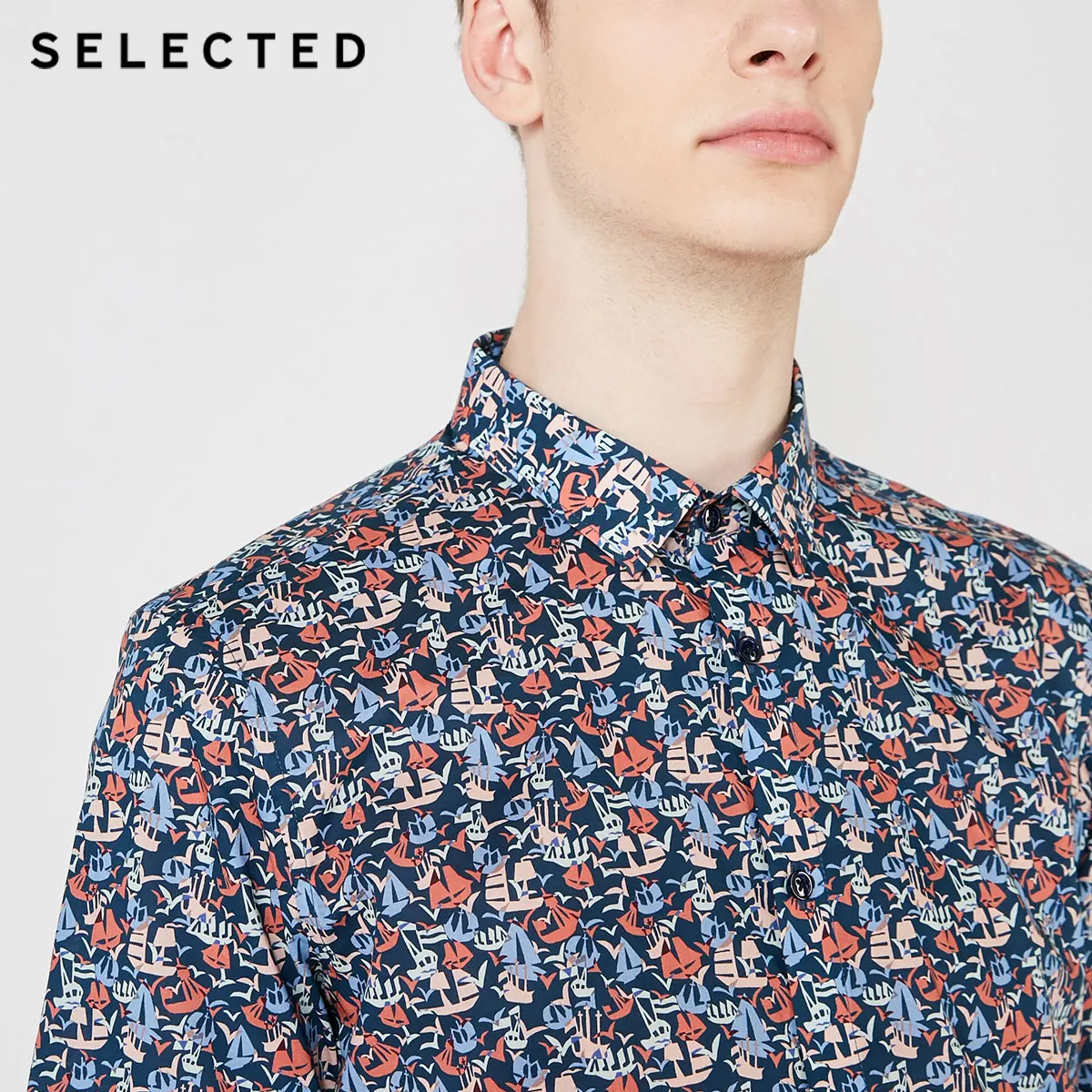 Мужская хлопковая Повседневная рубашка с короткими рукавами принтом в стиле