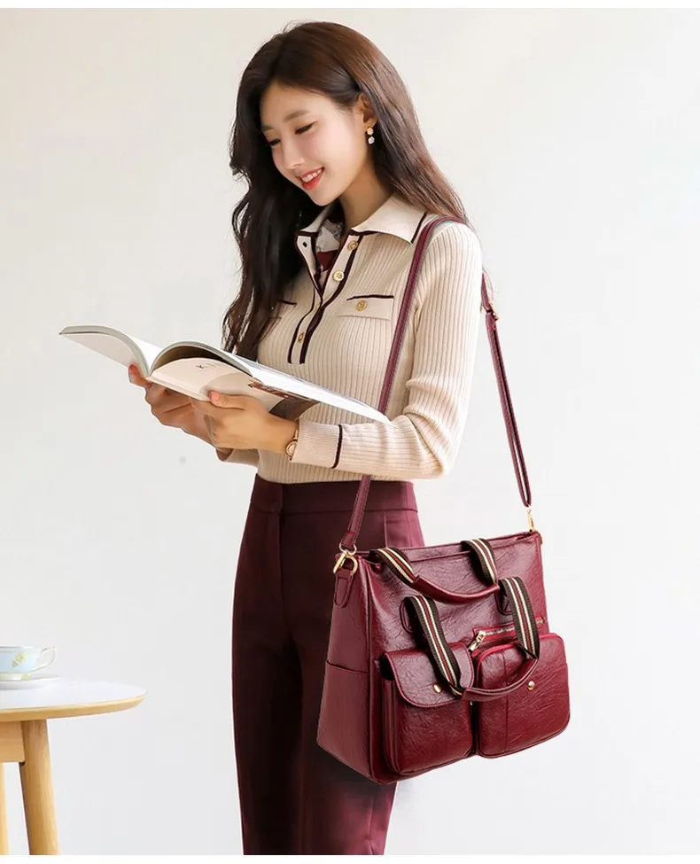 

High capacity Women Shoulder Bags Leather Female Handbags Crossbody Bags Lady Messenger Bag 2021 Female Handbags Tote Bags