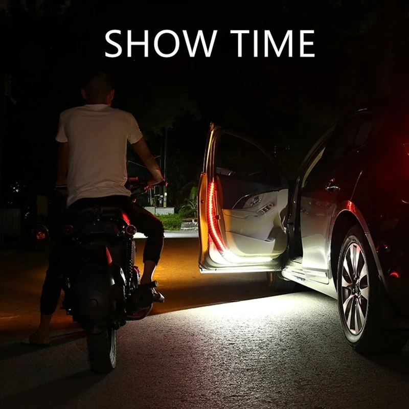 

2PCS Car LED decorative Door Opening Warning Lights Strips Welcome Decor Lamp Anti Rear-end Collision Safety Car Light 12V