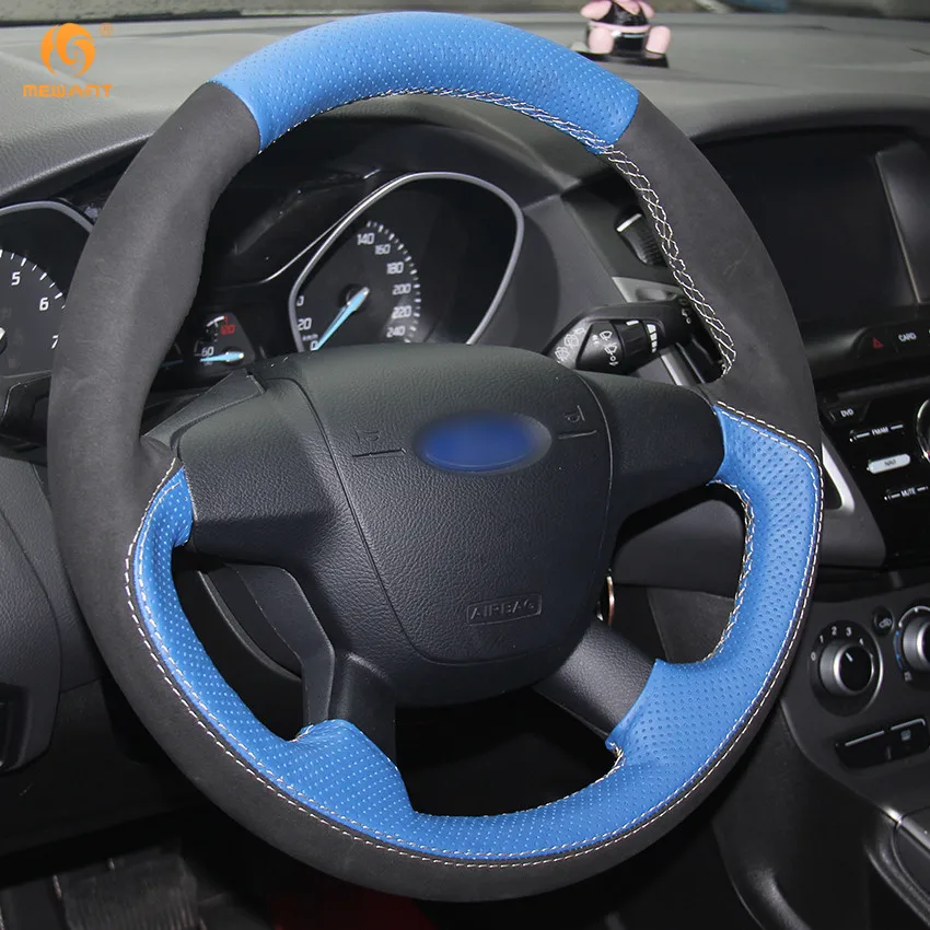 MEWANT синяя натуральная кожа черная замша аксессуары для Ford Focus 3 2012 2014 KUGA Escape 2013