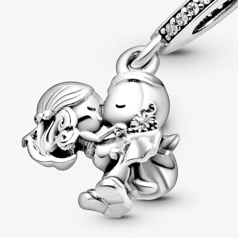 

Fashion 925 Sterling Silver Beads Married Couple Dangle Charms fit Original Pandora Bracelets Women DIY Jewelry