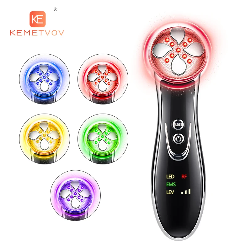 

Facial Skin Rejuvenating Face Lifting Skin Tightening Device RF EMS Mesotherapy LED Photon Blackhead Acne Remover Anti Wrinkle