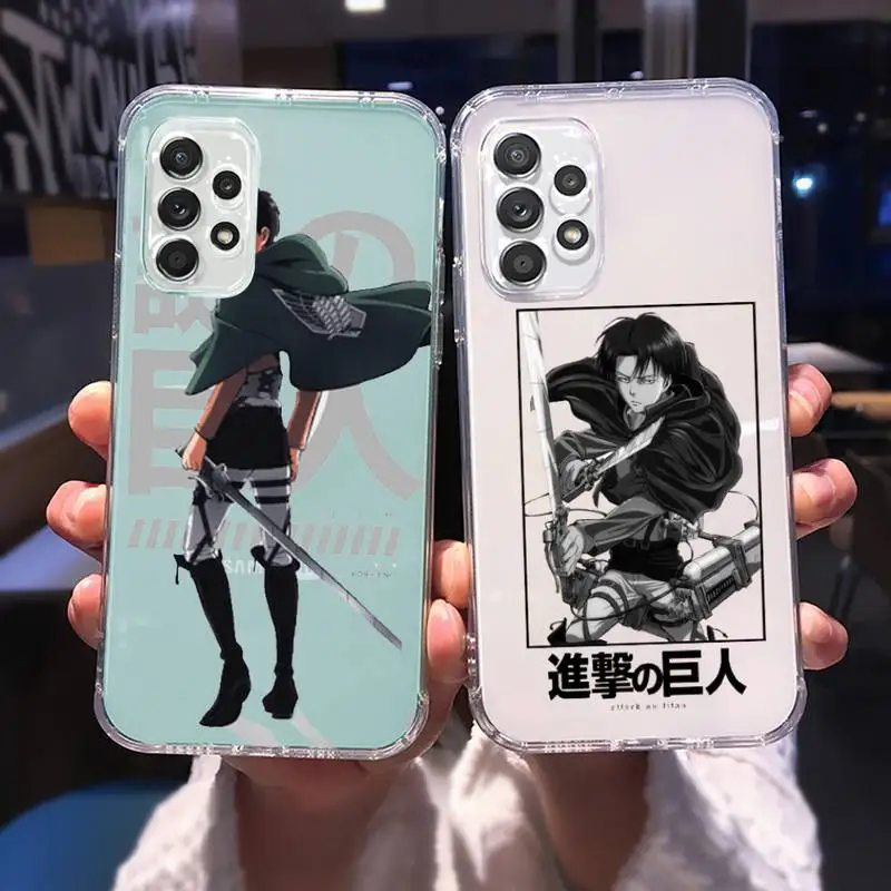 

Attack On Titan Levi Phone Case for Samsung A 51 50 52 12 21s 31 40 70 71 note S 20 10 21 ultra plus fe clear coque shell