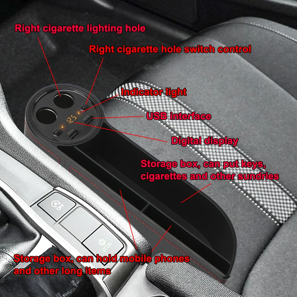 leepee car organizer seat crevice gaps storage box side slit pocket cigarette lighter phone holders accessories stowing tidying free global shipping