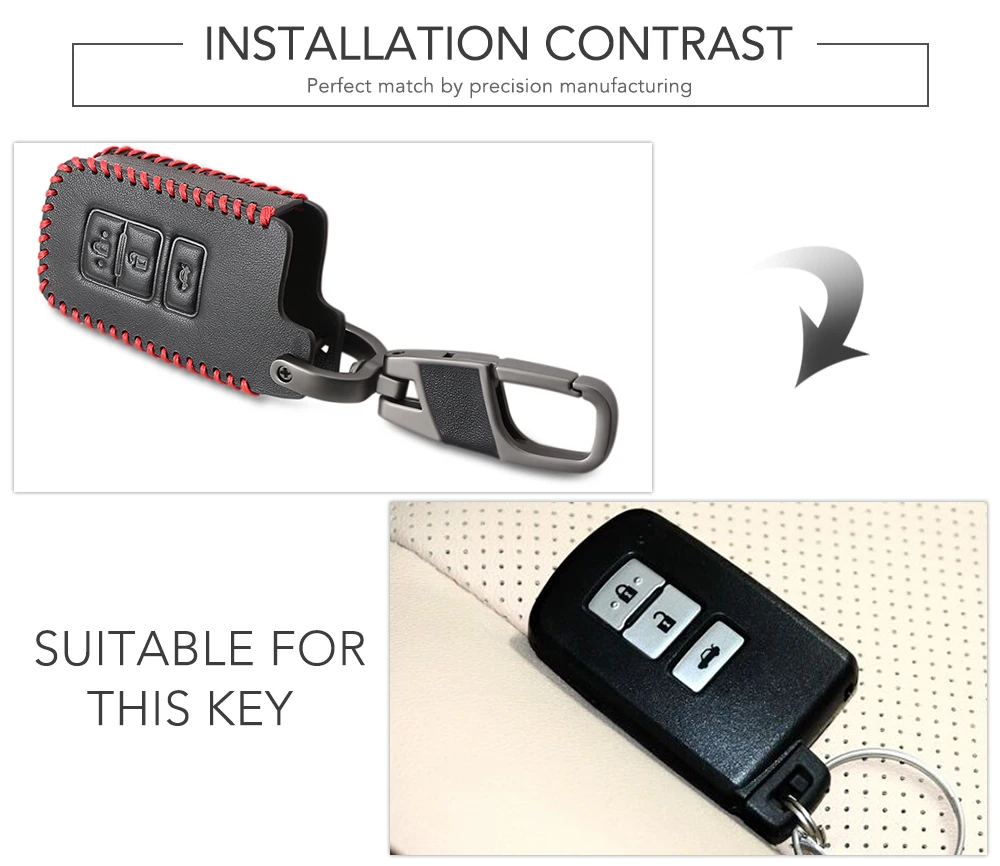 Автомобильный держатель для ключей с дистанционным управлением 3 кнопки кожаный